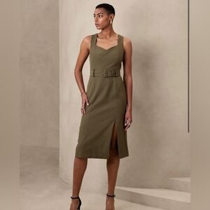 Banana Republic Olive Midi Dress with Belt (NWT)